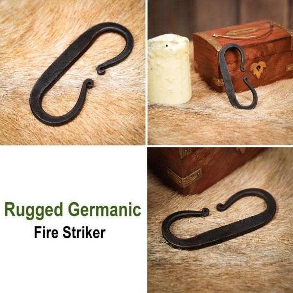Rugged Germanic Hand Forged Fire Striker Functional Camping Gear