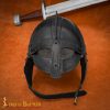 Viking Vendel Inspired Blackened Steel Helmet with Padded Liner 16 Gauge