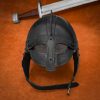 Viking Vendel Inspired Blackened Steel Helmet with Padded Liner 16 Gauge