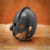 Viking Vendel Inspired Blackened Steel Helmet with Padded Liner 16 Gauge