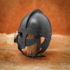 Viking Vendel Inspired Blackened Steel Helmet with Padded Liner 16 Gauge