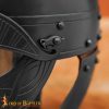 Viking Vendel Inspired Blackened Steel Helmet with Padded Liner 16 Gauge