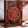 Fleur de Lis Navigation Compass Journal Handcrafted Genuine Leather Diary Notes