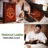 Fleur de Lis Navigation Compass Handcrafted Genuine Leather Journal Diary Notes