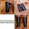 Fantasy Leather Greaves Handcrafted Genuine Leathercraft