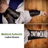 Medieval Authentic Leather Bracers with Knife Holder Loop