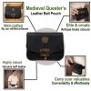 Medieval Quester's Leather Belt Pouch with Antiqued Brass Closure