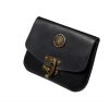 Medieval Quester's Leather Belt Pouch with Antiqued Brass Closure