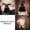 Medieval Drawstring Belt Pouch Crafted from Genuine Suede Leather