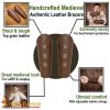Medieval Handcrafted Genuine Leather Bracers, Brown