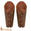 Medieval Handcrafted Genuine Leather Bracers, Brown