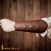 Medieval Handcrafted Genuine Leather Bracers, Brown
