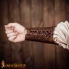 Medieval Handcrafted Genuine Leather Bracers, Brown