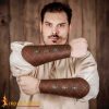 Medieval Handcrafted Genuine Leather Bracers, Brown