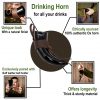 Medieval Drinking Viking Horn with Genuine Leather Holder