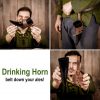 Medieval Drinking Viking Horn with Genuine Leather Holder