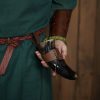 Medieval Drinking Viking Horn with Genuine Leather Holder