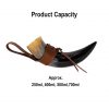 Medieval Drinking Viking Horn with Genuine Leather Holder