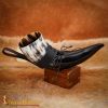 Medieval Drinking Viking Horn with Genuine Leather Holder