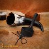 Medieval Drinking Viking Horn with Genuine Leather Holder