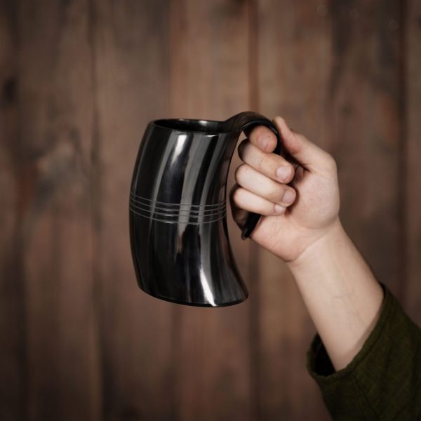 Medieval Viking Horn Tankard Beer Mug Handcrafted Genuine Ox Horn