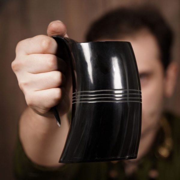 Medieval Viking Horn Tankard Beer Mug Handcrafted Genuine Ox Horn