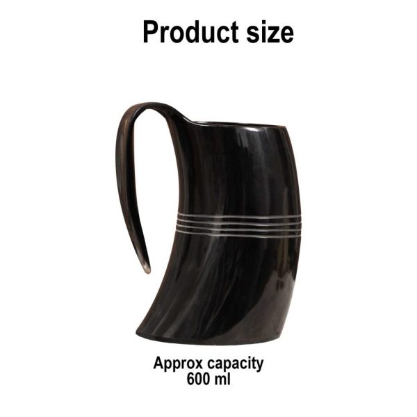 Medieval Viking Horn Tankard Beer Mug Handcrafted Genuine Ox Horn