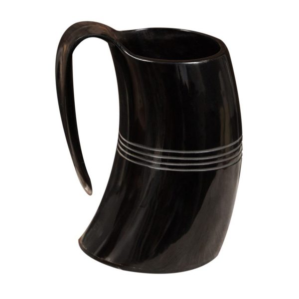 Medieval Viking Horn Tankard Beer Mug Handcrafted Genuine Ox Horn