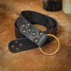 Handcrafted Leather Belt with Pure Solid Brass Ring Genuine Leathercraft