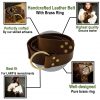 Handcrafted Leather Belt with Pure Solid Brass Ring Genuine Leathercraft