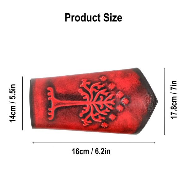 Genuine Leather Bracers with Embossed Tree of Gondor Motif