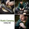 Rustic Cutlery Set Stainless Steel Functional Camp Gear
