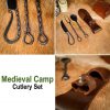 Medieval Camp Cutlery Set with Leather Sheath