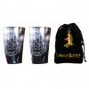 Viking Valknut Horn Tumbler Set of Two Handmade from Genuine Ox Horn