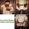 Genuine Leather Bracers with Embossed Fantasy Dragon Design