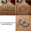 Leather and Apparel Fleur de Lis Mounts Solid Brass Decoration