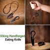 Hand Forged Iron Viking Knife with Genuine Leather Sheath