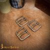 Antique Brass Double Needle Belt Buckle