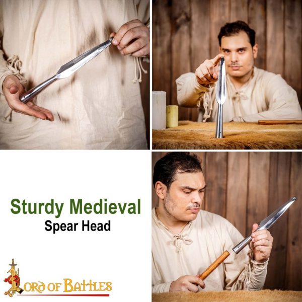 Medieval Blunt Spear Head Forged from Carbon Steel