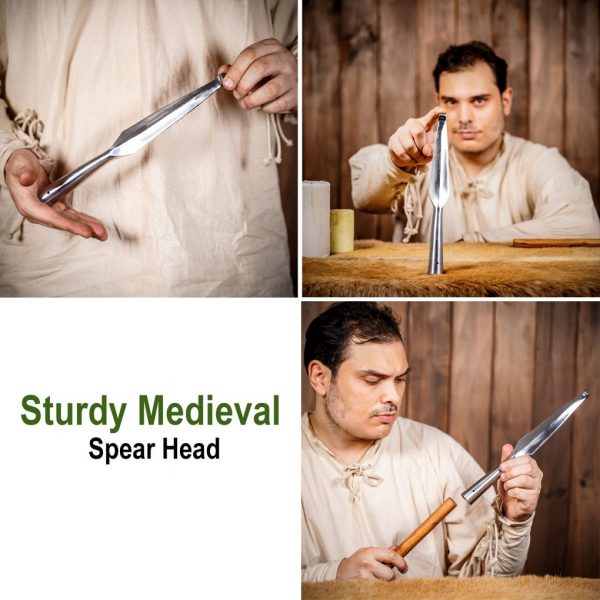 Medieval Blunt Spear Head Forged from Carbon Steel