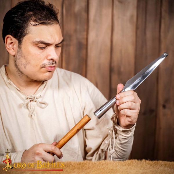 Medieval Blunt Spear Head Forged from Carbon Steel