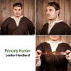 Princely Hunter Leather Headband With Pure Brass Mounts