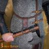 Viking Genuine Leather Axe Frog with Celtic Knotwork Design