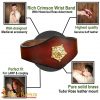 Handcrafted Leather Wrist Band with Tudor Rose Adornment