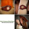 Handcrafted Leather Wrist Band with Tudor Rose Adornment