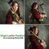 Single Viking Leather Pauldron With Yggdrasil Mjolnir Embossing