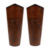 Genuine Leather Bracers with Embossed Celtic Spiral Design