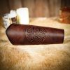 Genuine Leather Bracers with Embossed Celtic Spiral Design