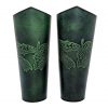 Genuine Leather Bracers with Embossed Fantasy Dragon Design