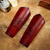 Genuine Leather Bracers with Embossed Fantasy Dragon Design
